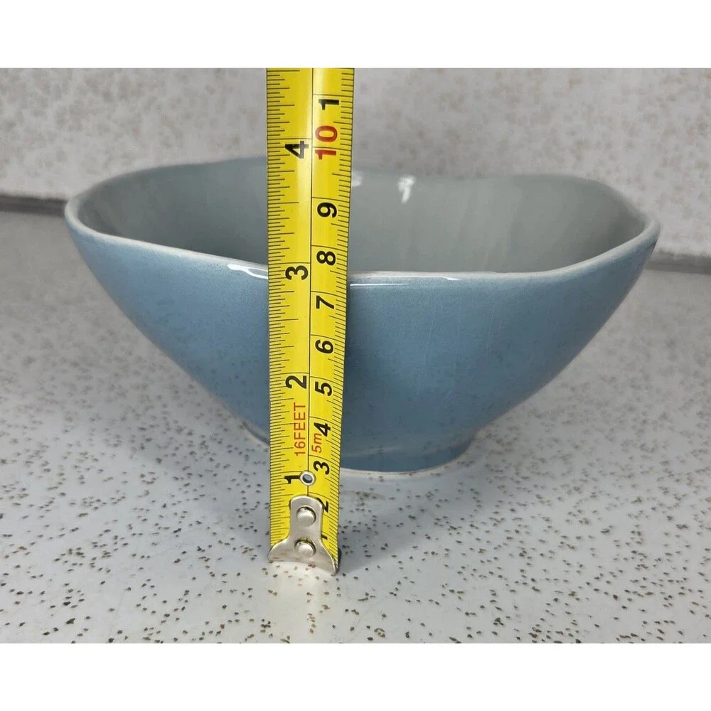 Pier 1 Cerchi Smoke White Blue Soup Cereal Salad Bowl Teal Hand Painted Retired